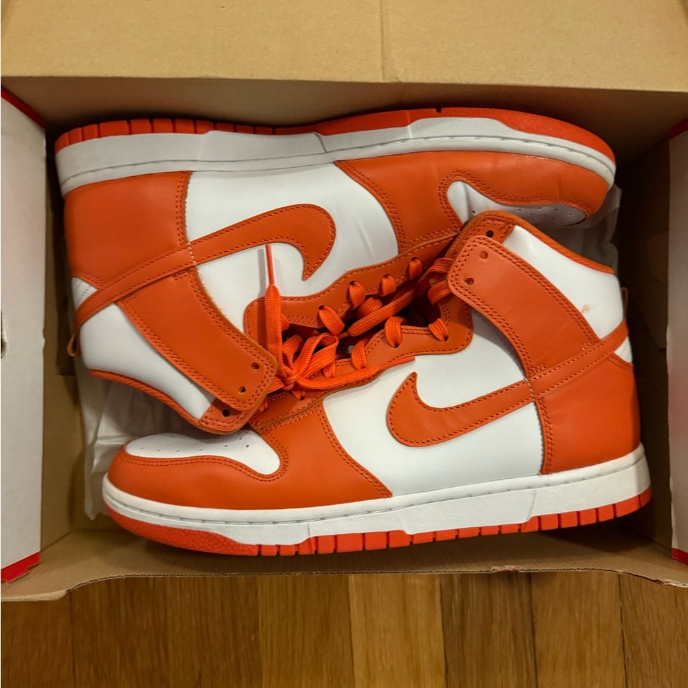 Nike Men’s High-Top Sneakers - Bold Orange and White